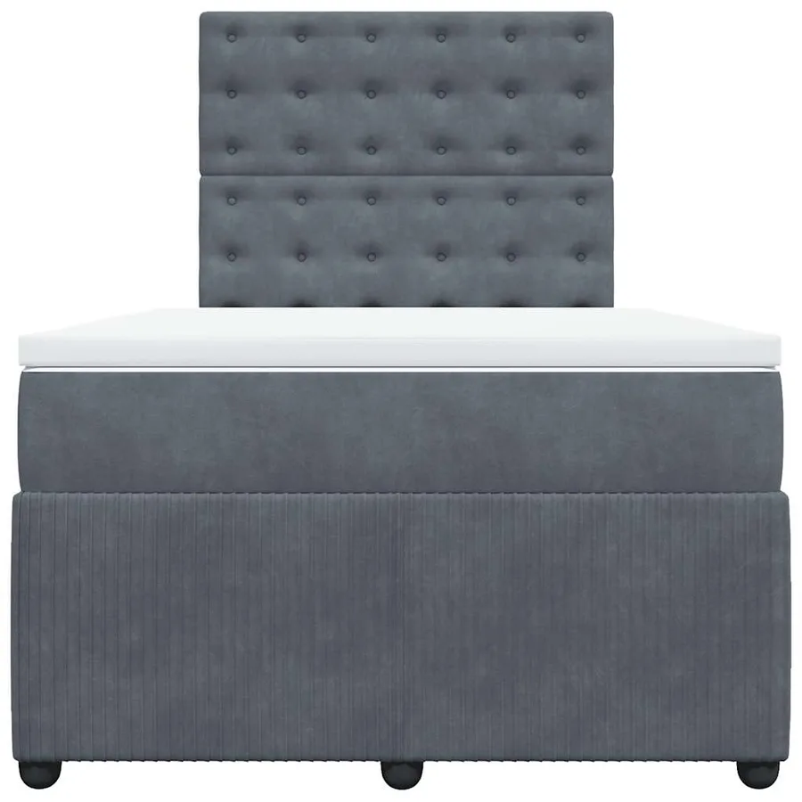 Sommier à lattes de lit et matelas Gris foncé 120x200cm Velours - 6