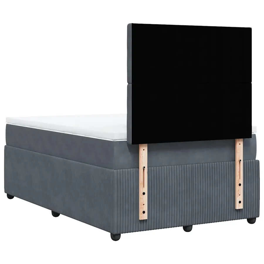 Sommier à lattes de lit et matelas Gris foncé 120x200cm Velours - 8