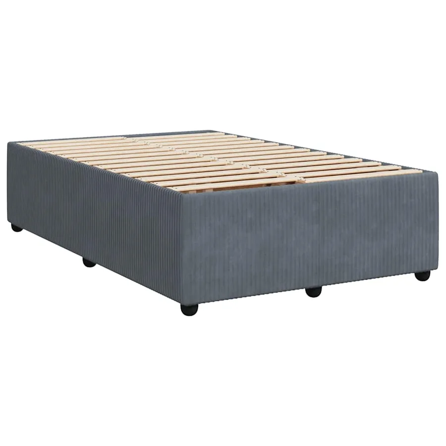 Sommier à lattes de lit et matelas gris foncé 120x190cm velours - 10