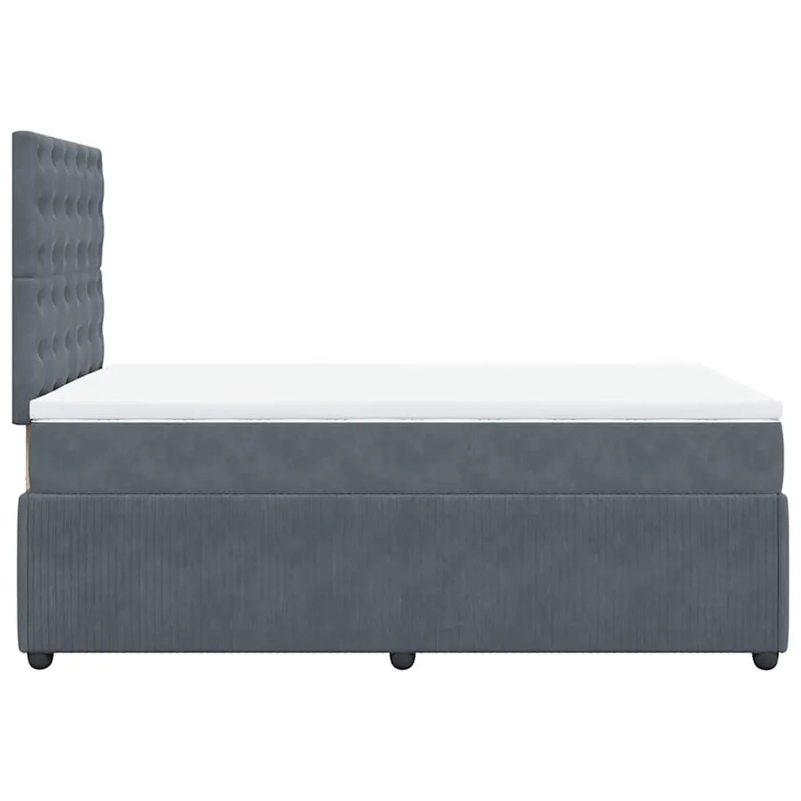 Sommier à lattes de lit et matelas gris foncé 120x190cm velours - 7