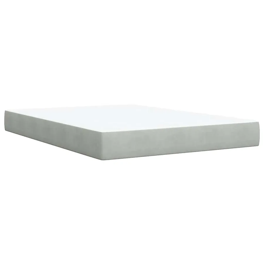 Sommier à lattes de lit et matelas Gris clair 140x190cm Velours - 11