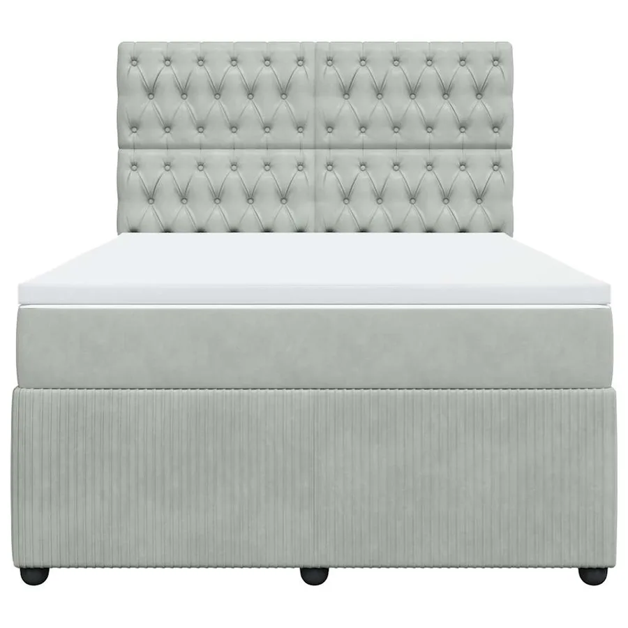 Sommier à lattes de lit et matelas Gris clair 140x190cm Velours - 6