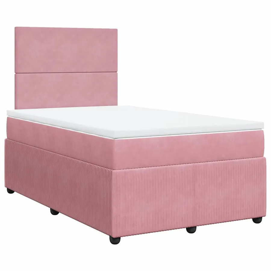 Sommier à lattes de lit avec matelas Rose 120x200 cm Velours - 3