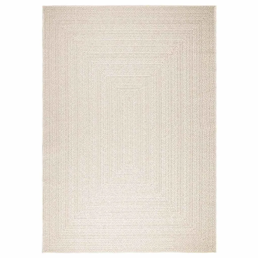 Tapis ZIZUR crème 200x290 cm aspect de jute intérieur extérieur - 3