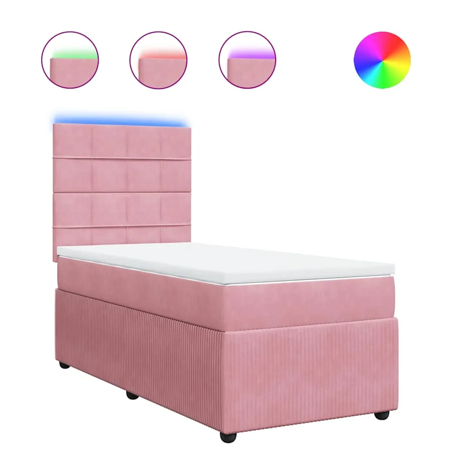 Sommier à lattes de lit avec matelas Rose 90x190 cm Velours - 2