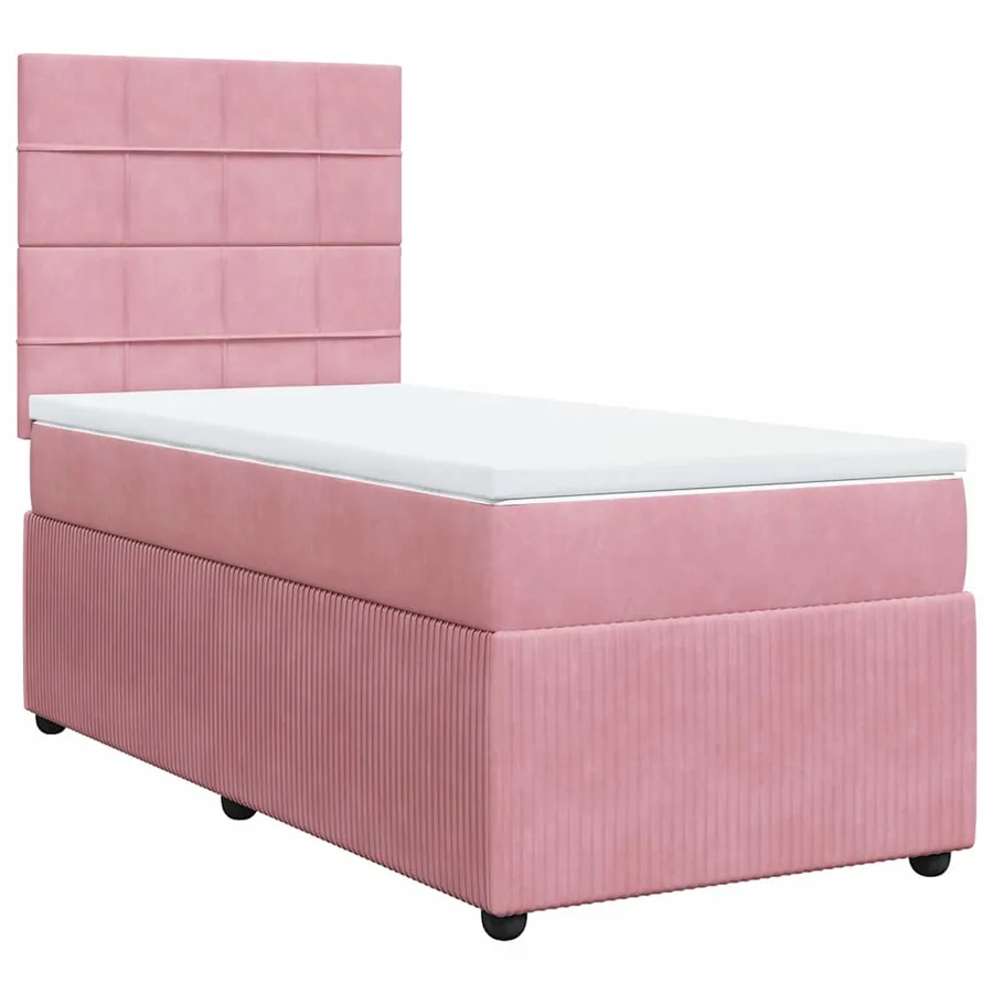 Sommier à lattes de lit avec matelas Rose 90x190 cm Velours - 3