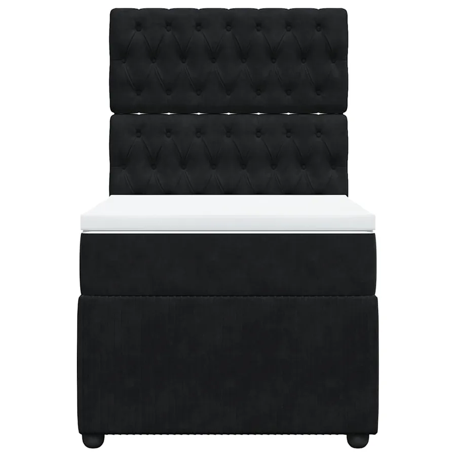 Sommier à lattes de lit avec matelas Noir 90x200 cm Velours - 6