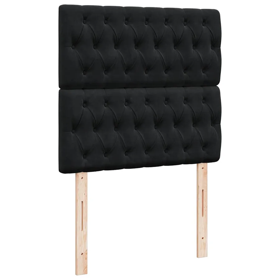 Sommier à lattes de lit avec matelas Noir 90x200 cm Velours - 9