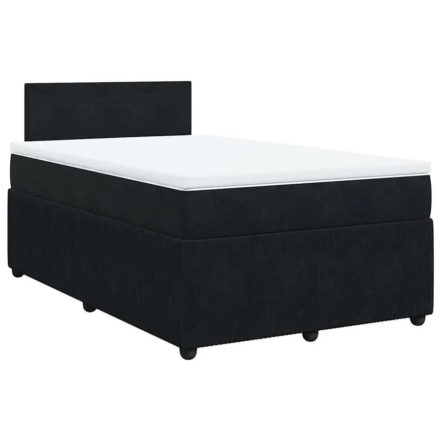 Sommier à lattes de lit avec matelas Noir 120x200 cm Velours - 3