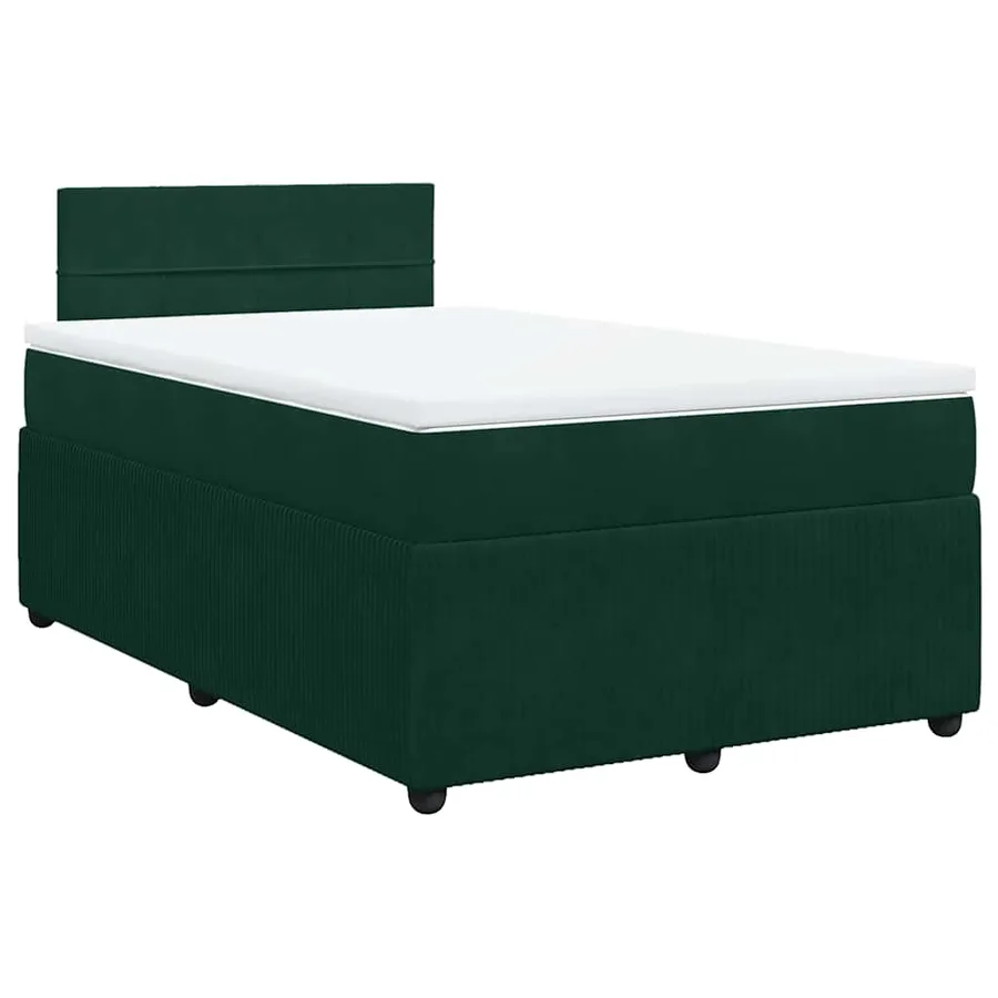 Sommier à lattes de lit avec matelas vert foncé 120x190 cm - 3