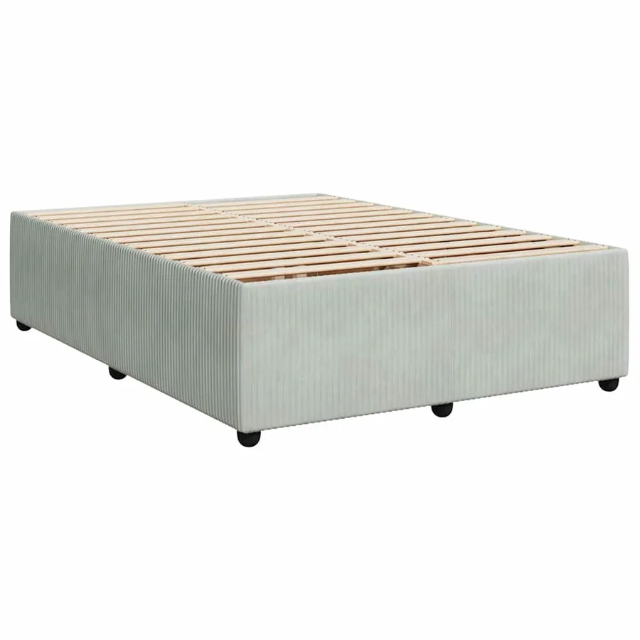 Sommier à lattes de lit et matelas Gris clair 140x190cm Velours - 10