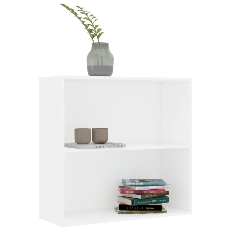 Bibliothèque blanc 80x30x76,5 cm bois d'ingénierie - 3