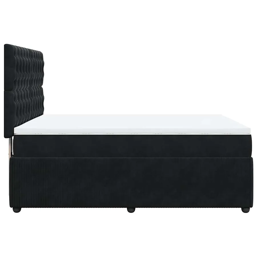 Sommier à lattes de lit avec matelas Noir 140x190 cm Velours - 7