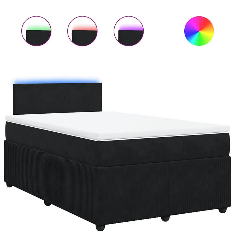 Sommier à lattes de lit avec matelas noir 120x190 cm velours - 2