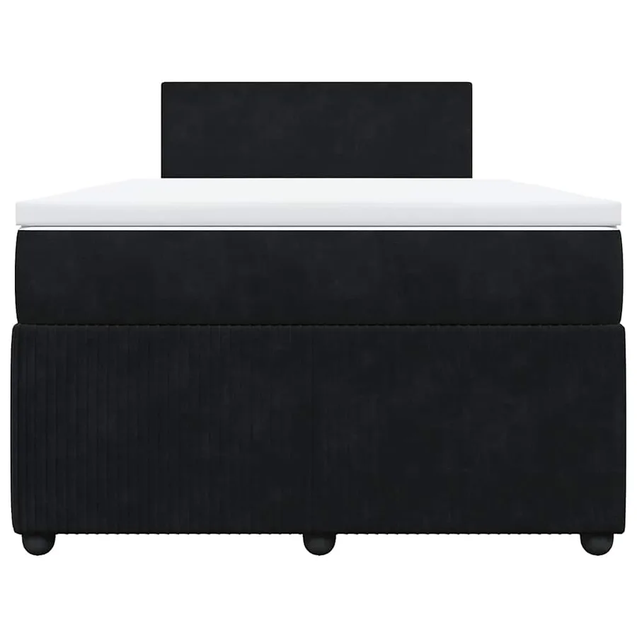 Sommier à lattes de lit avec matelas noir 120x190 cm velours - 6