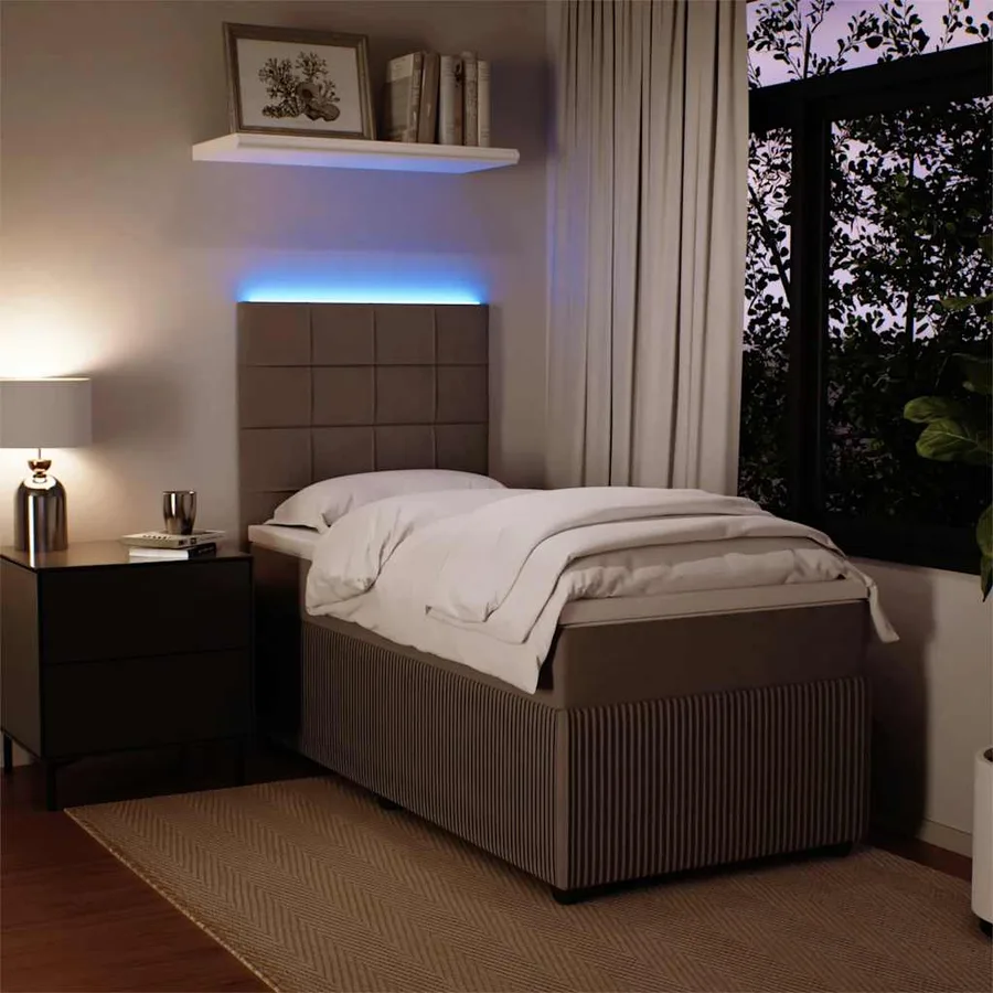 Sommier à lattes de lit et matelas Gris clair 90x200 cm Velours - 4