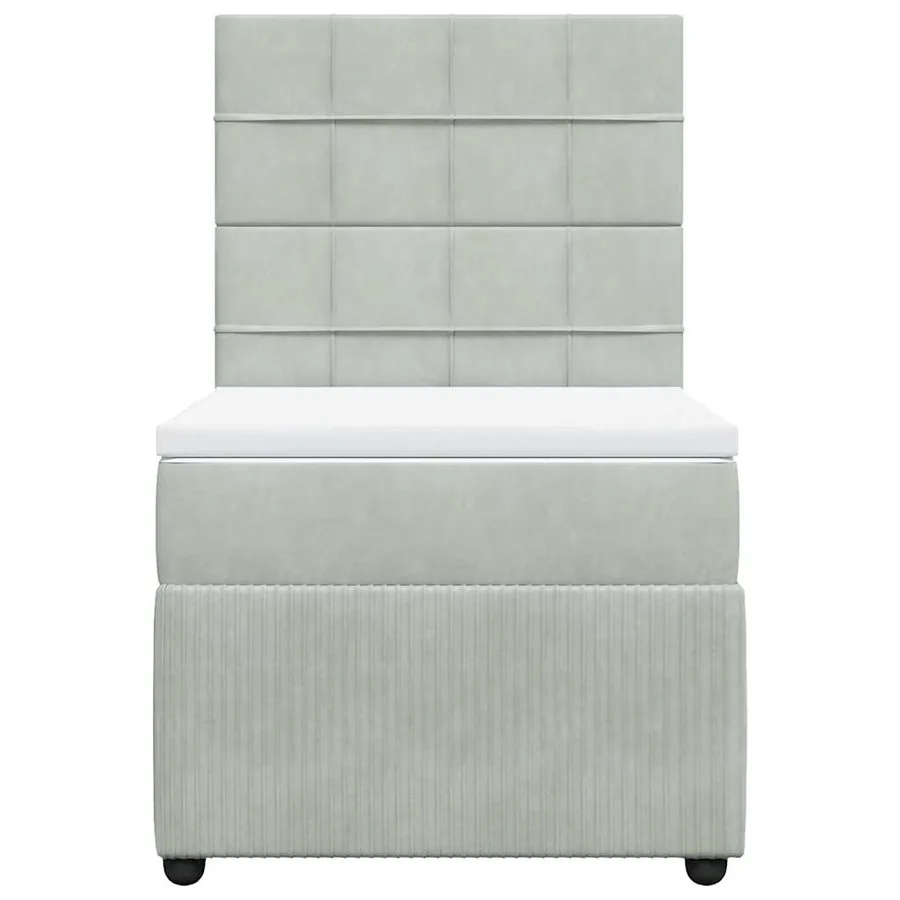 Sommier à lattes de lit et matelas Gris clair 90x200 cm Velours - 6