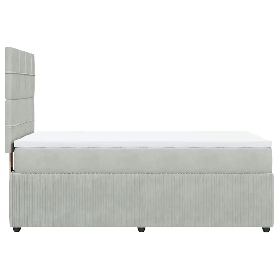 Sommier à lattes de lit et matelas Gris clair 90x200 cm Velours - 7