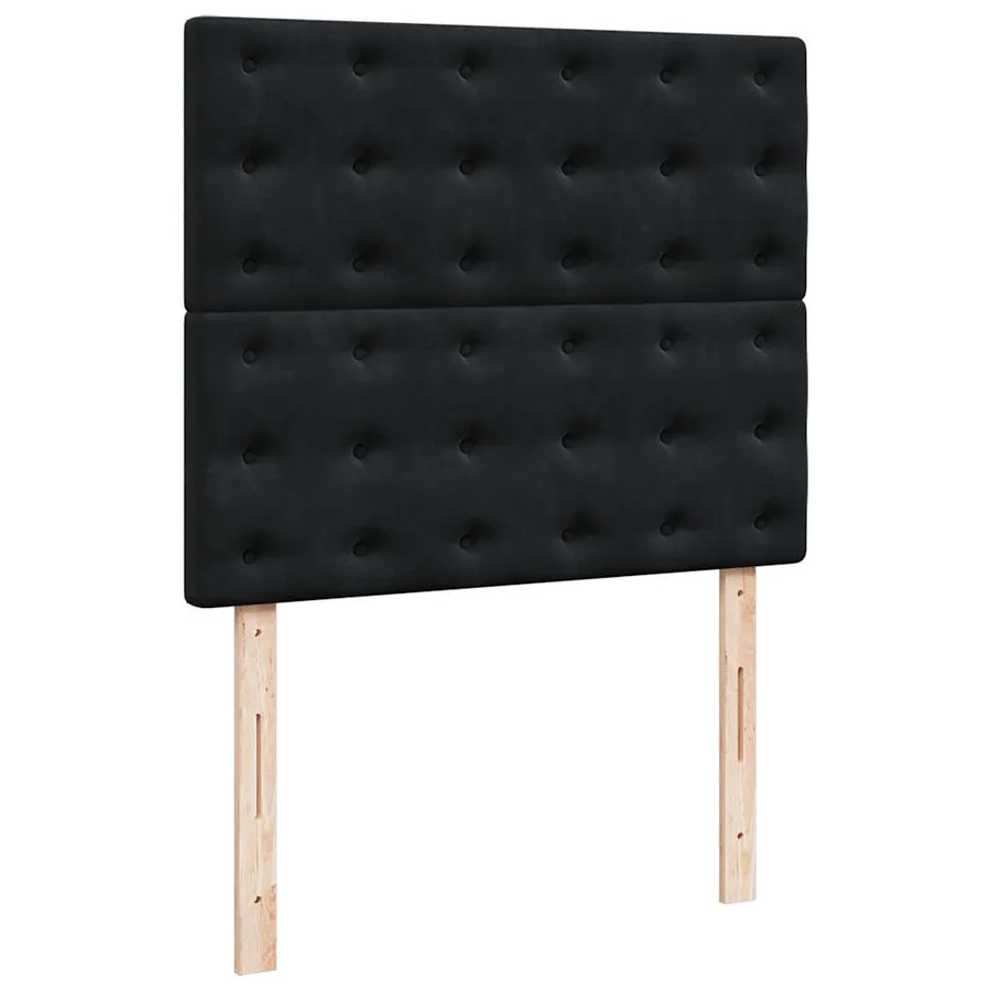 Sommier à lattes de lit avec matelas noir 120x190 cm velours - 9