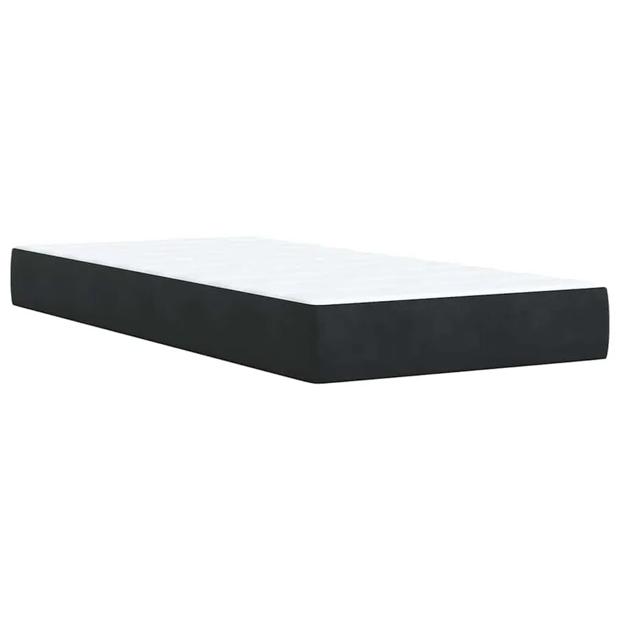 Sommier à lattes de lit avec matelas Noir 90x200 cm Velours - 11