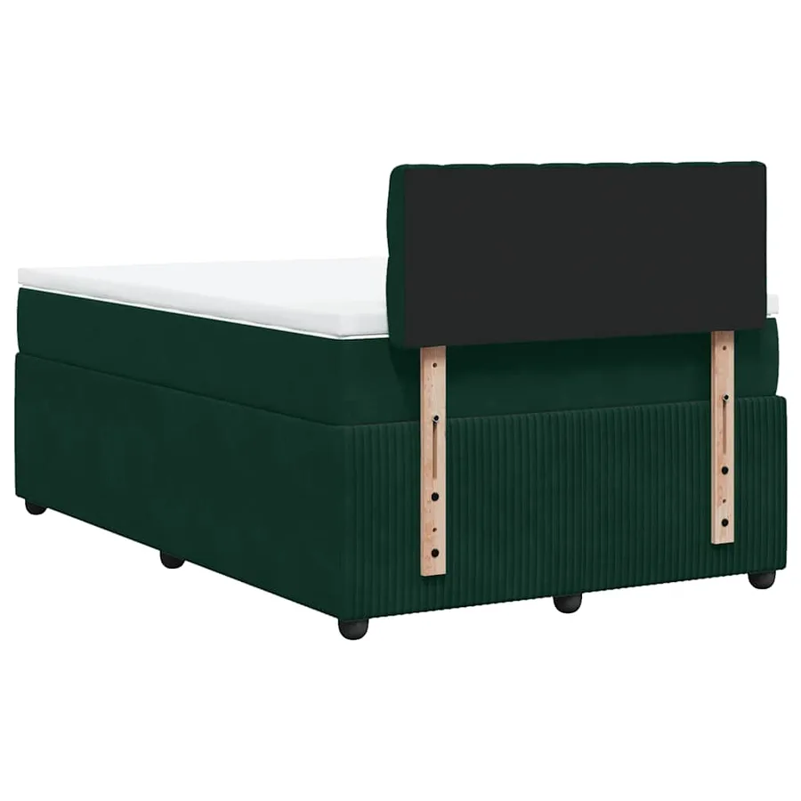 Sommier à lattes de lit et matelas Vert foncé 120x200cm Velours - 8