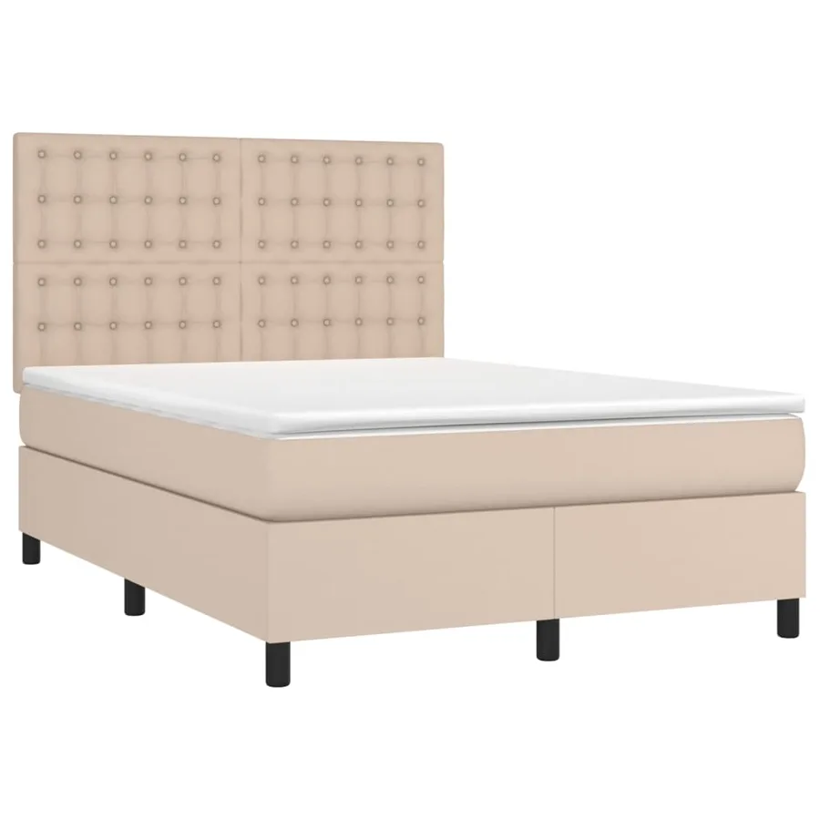 Sommier à lattes de lit avec matelas LED Cappuccino 140x200 cm - 3