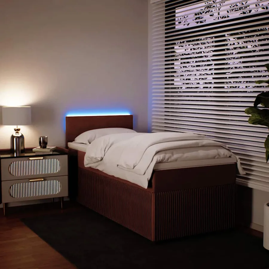 Sommier à lattes de lit avec matelas Rose 90x200 cm Velours - 5