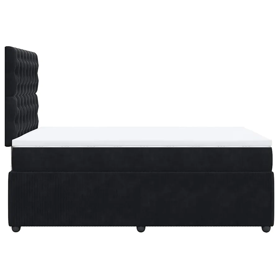 Sommier à lattes de lit avec matelas noir 120x190 cm velours - 5