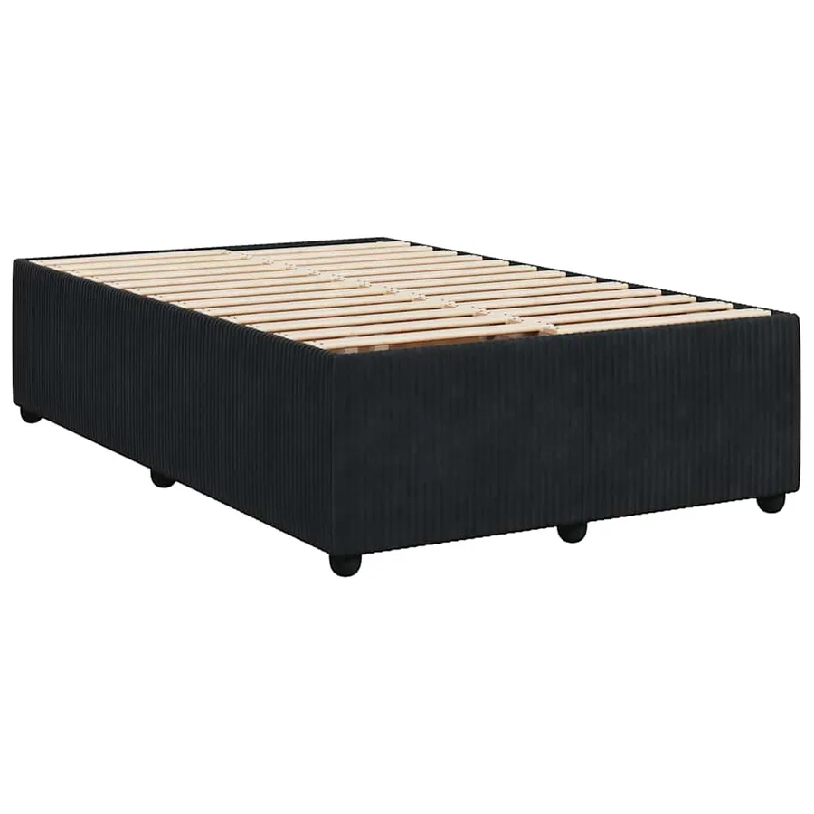 Sommier à lattes de lit avec matelas noir 120x190 cm velours - 8