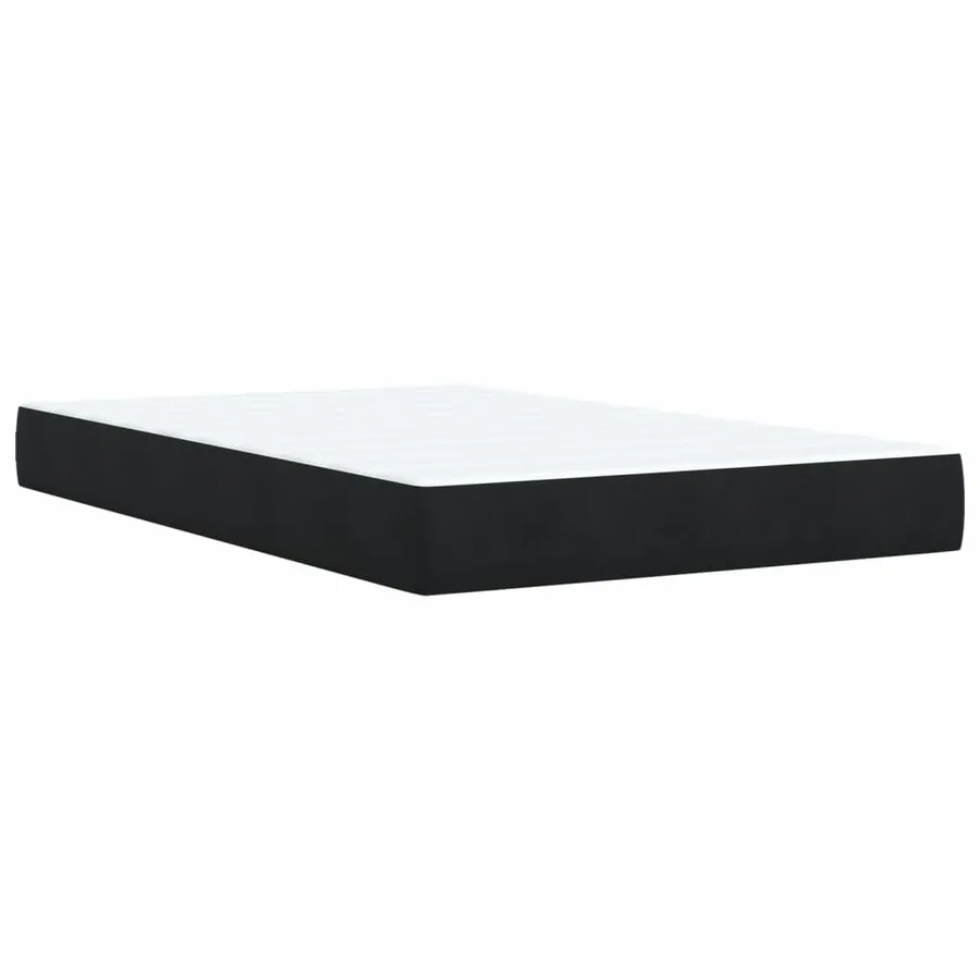 Sommier à lattes de lit avec matelas Noir 120x200 cm Velours - 10