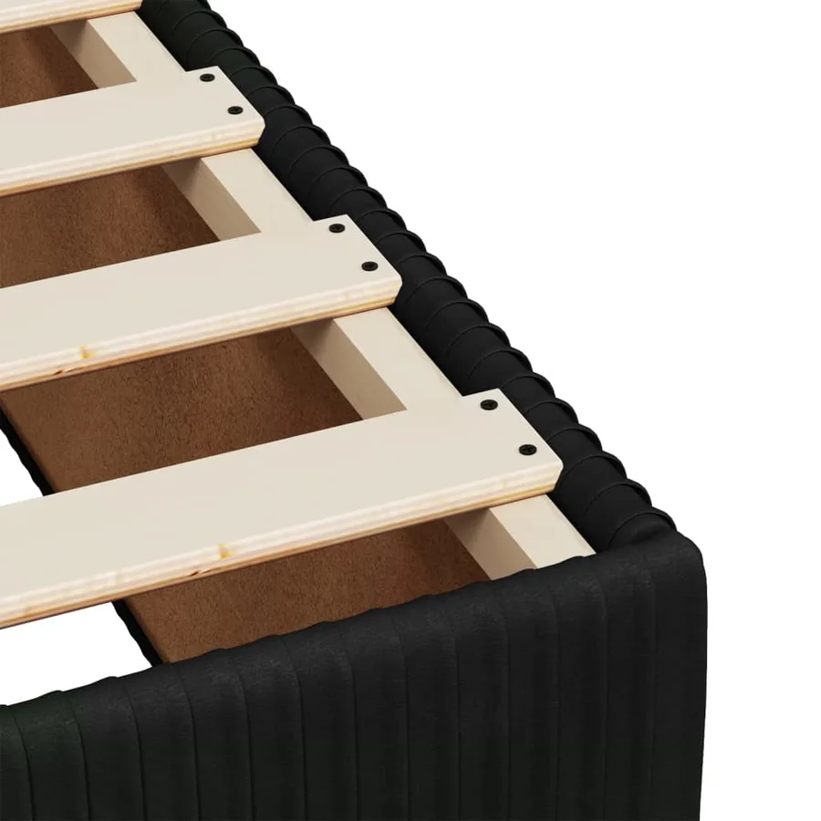 Sommier à lattes de lit avec matelas Noir 120x200 cm Velours - 11