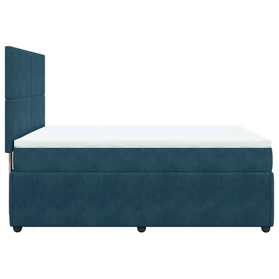 Sommier à lattes de lit et matelas Bleu foncé 140x190cm Velours - 5