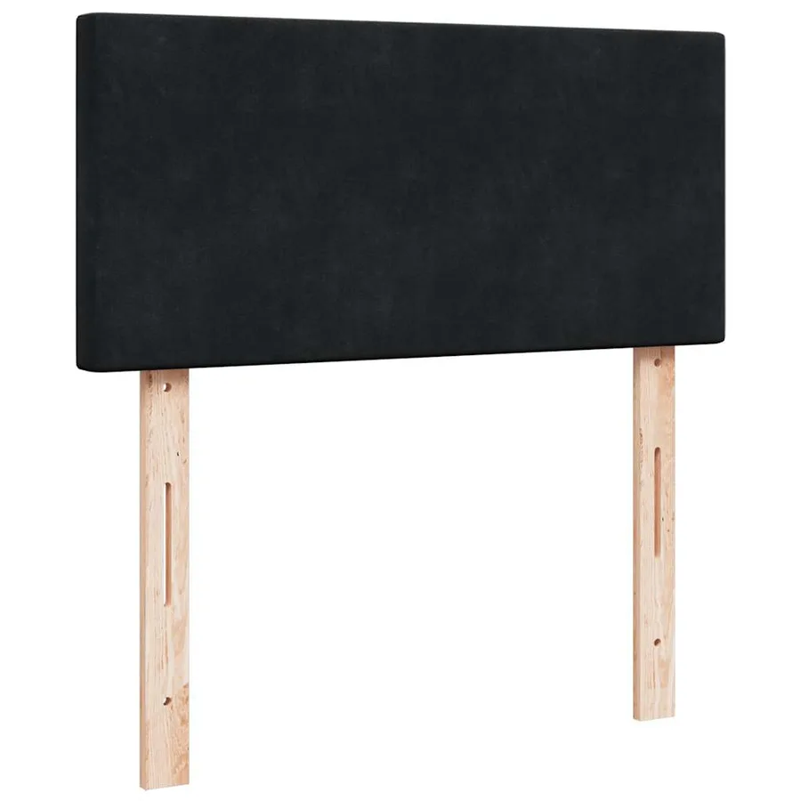 Sommier à lattes de lit avec matelas Noir 90x200 cm Velours - 5