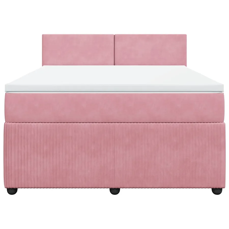 Sommier à lattes de lit avec matelas Rose 140x190 cm Velours - 4