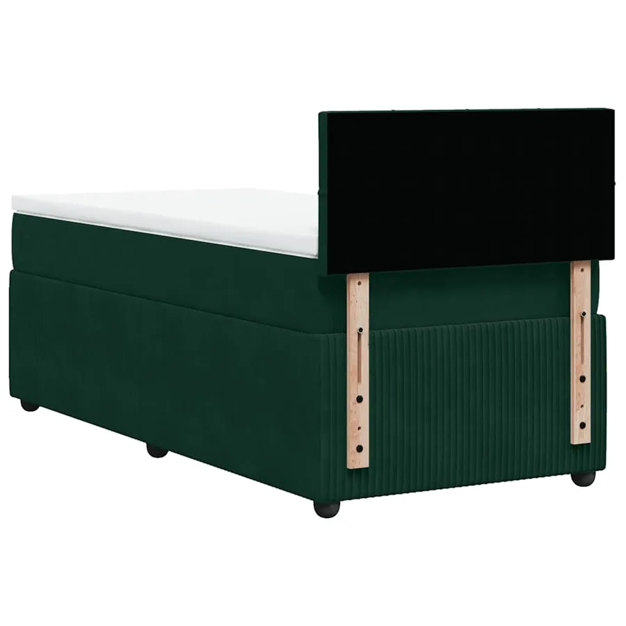 Sommier à lattes de lit avec matelas Vert foncé 90x190 cm - 10