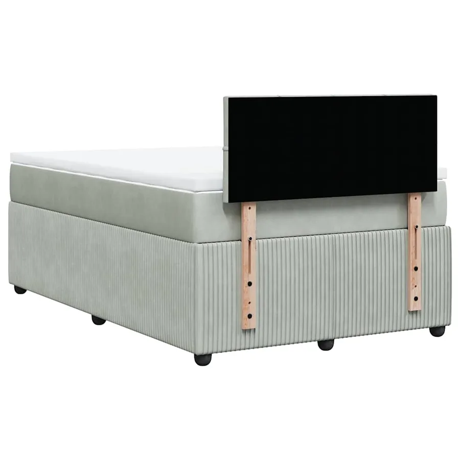 Sommier à lattes de lit et matelas Gris clair 120x200cm Velours - 10