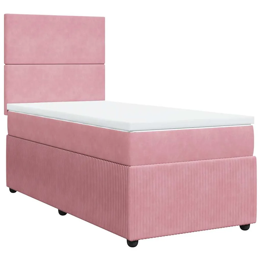 Sommier à lattes de lit avec matelas Rose 90x200 cm Velours - 2
