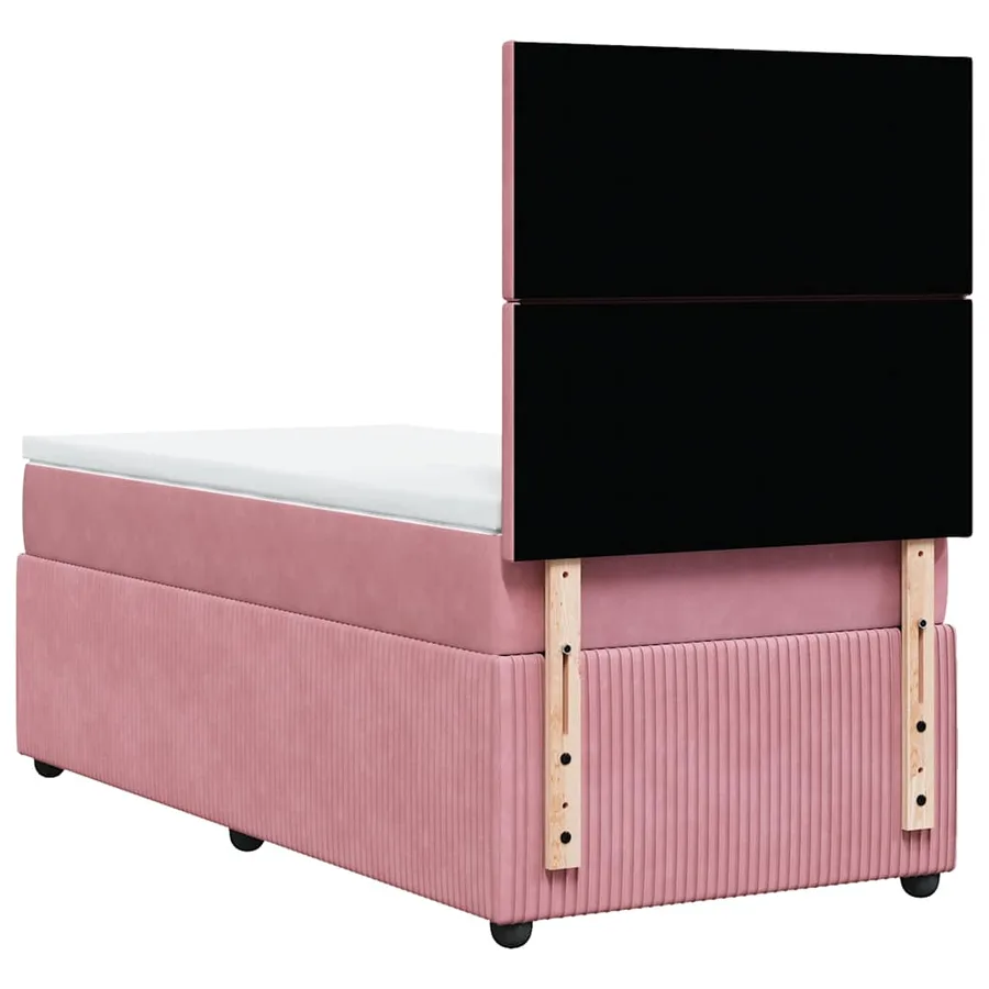 Sommier à lattes de lit avec matelas Rose 90x200 cm Velours - 6
