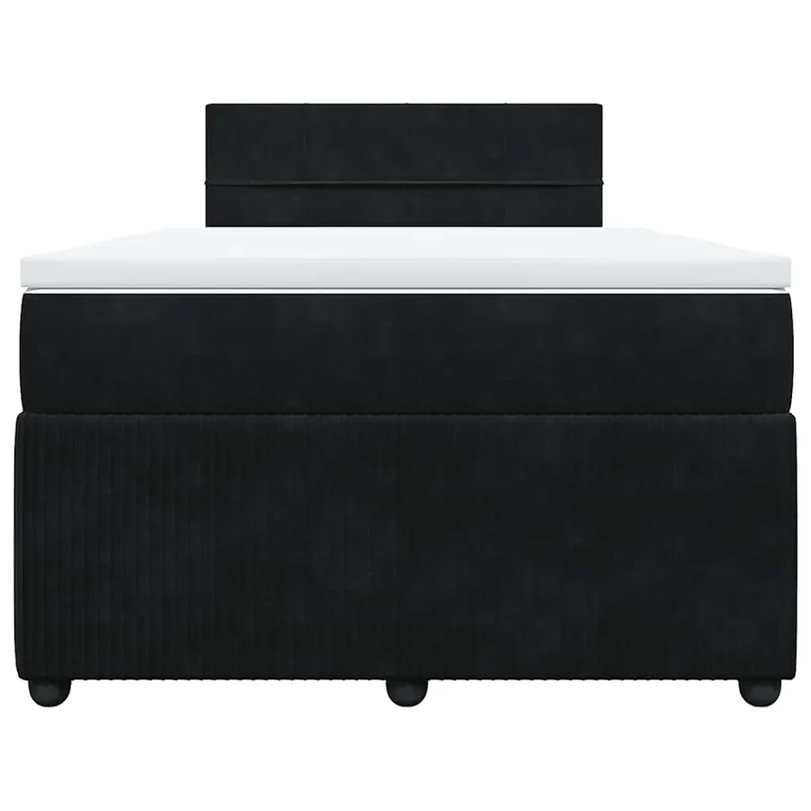 Sommier à lattes de lit avec matelas Noir 120x200 cm Velours - 4