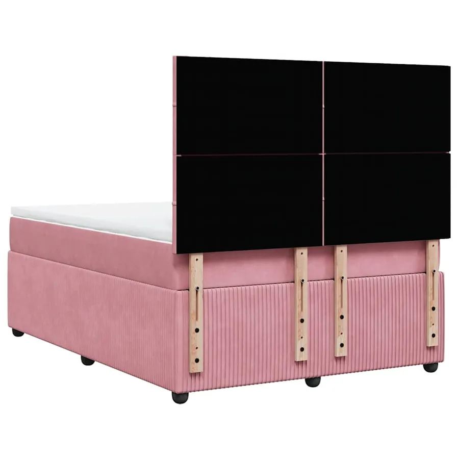 Sommier à lattes de lit avec matelas Rose 140x190 cm Velours - 6