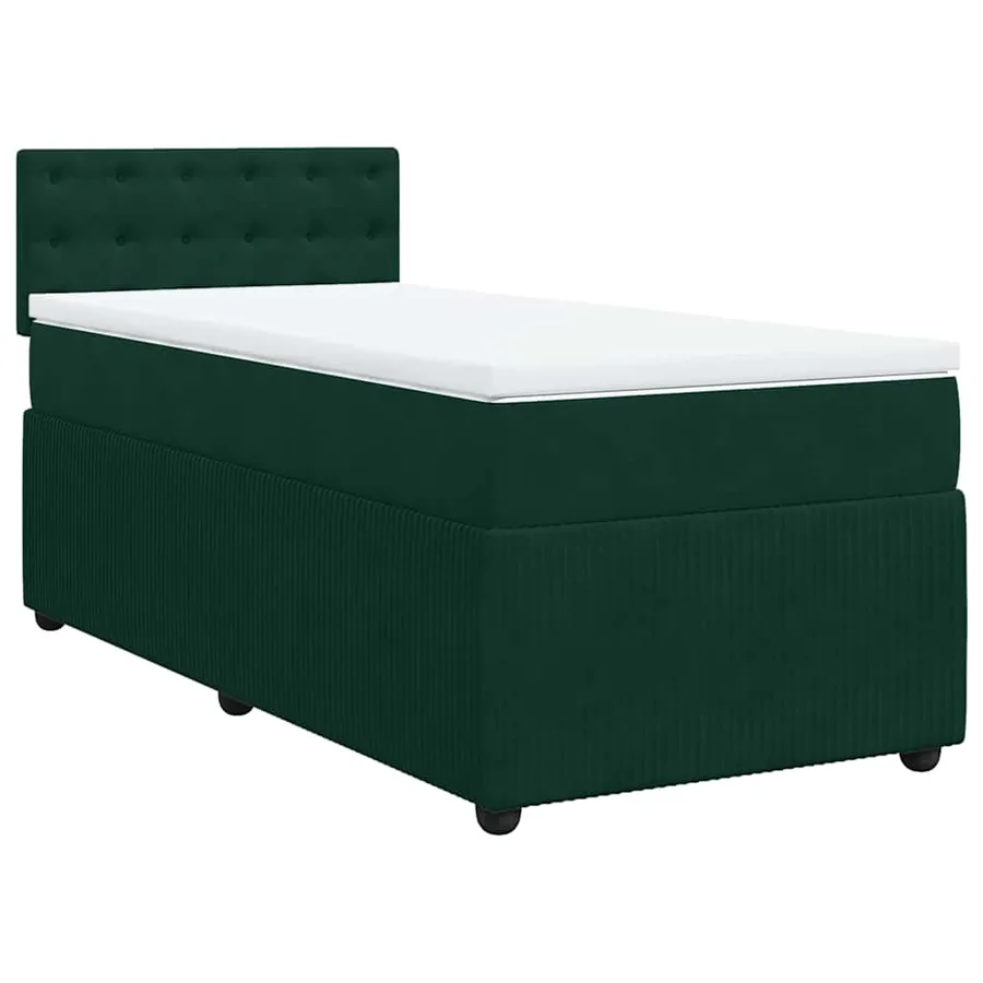 Sommier à lattes de lit avec matelas Vert foncé 90x190 cm - 2