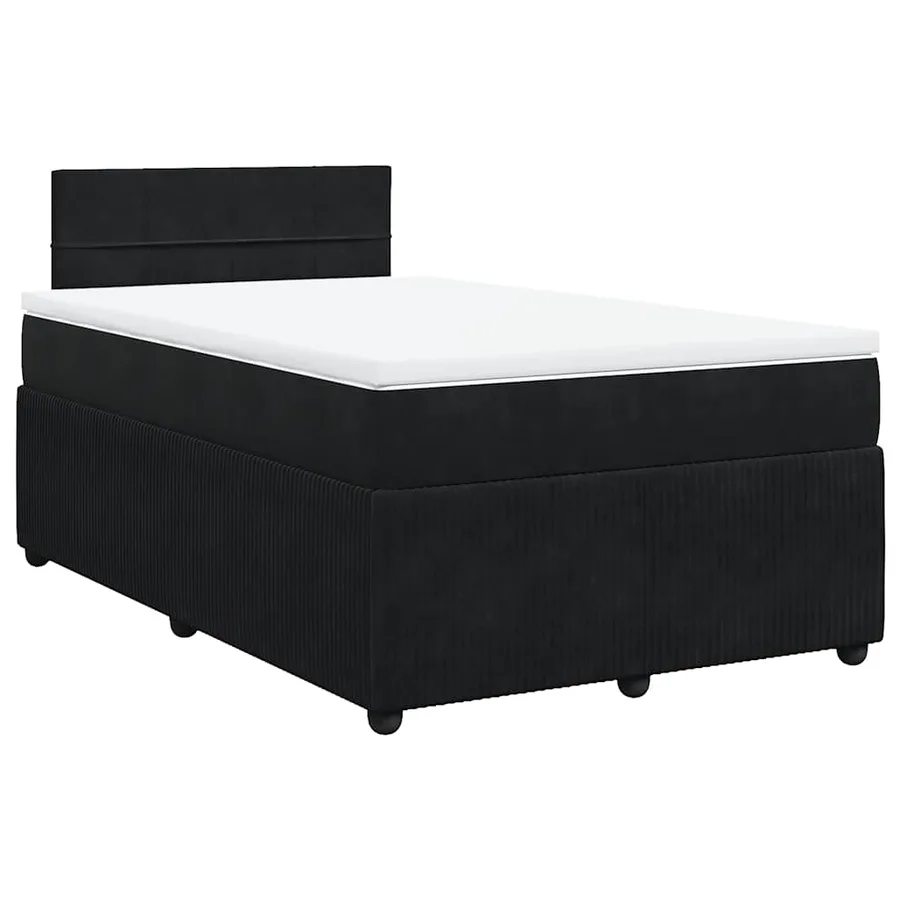 Sommier à lattes de lit avec matelas noir 120x190 cm velours - 2