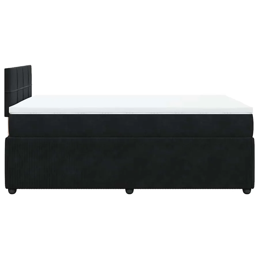 Sommier à lattes de lit avec matelas noir 120x190 cm velours - 9