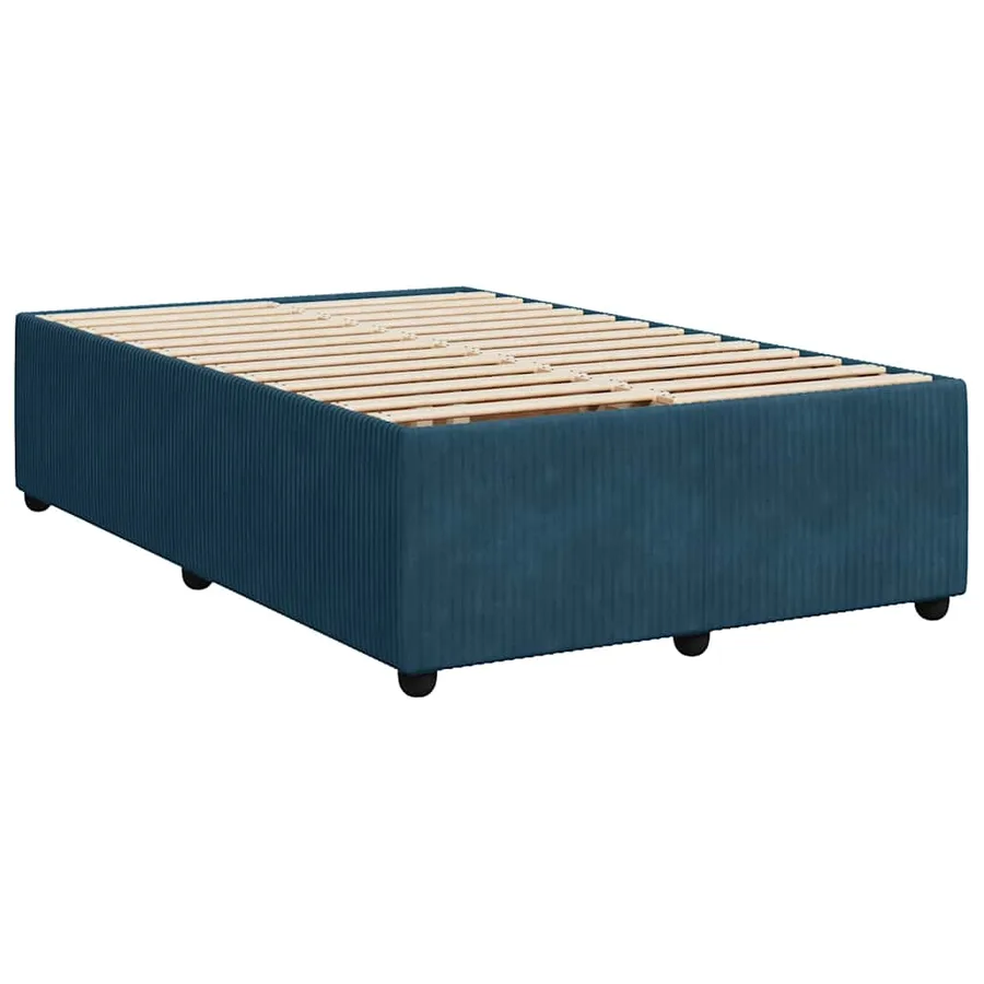 Sommier à lattes de lit et matelas bleu foncé 120x190cm velours - 8