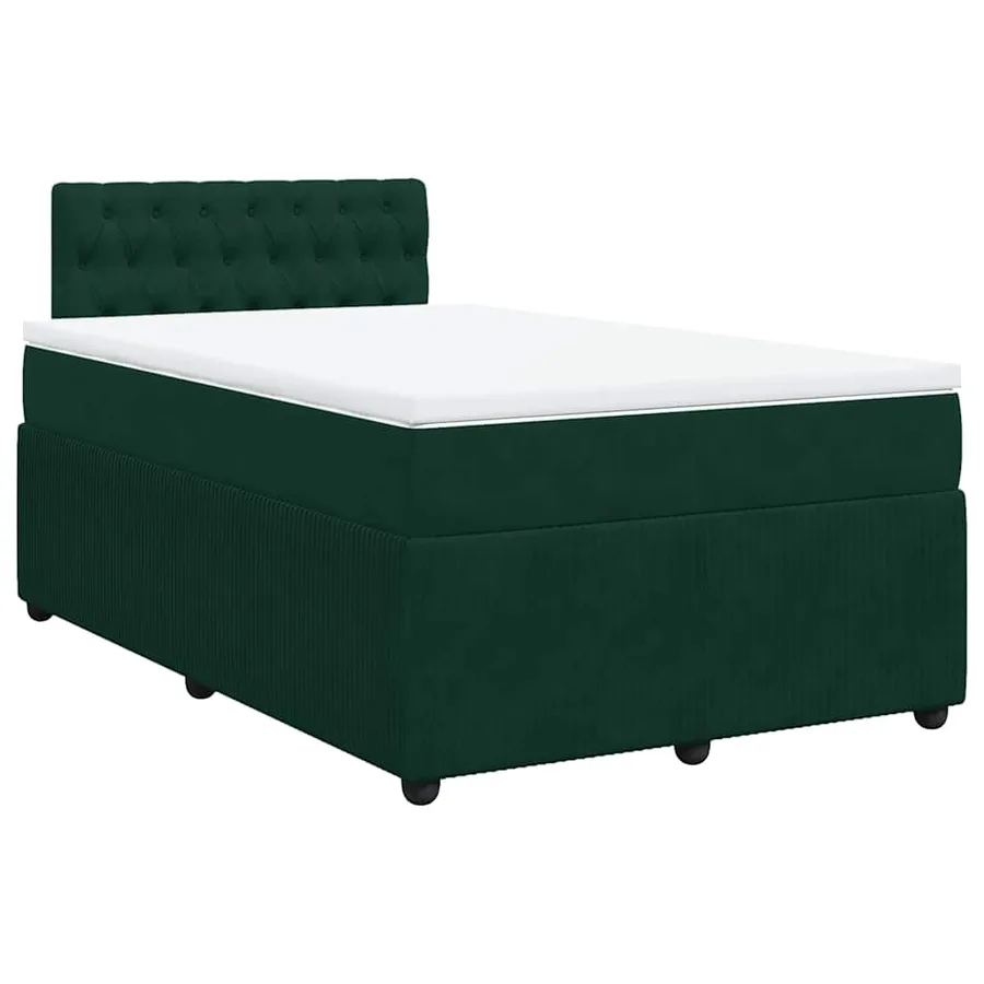 Sommier à lattes de lit avec matelas vert foncé 120x190 cm - 2