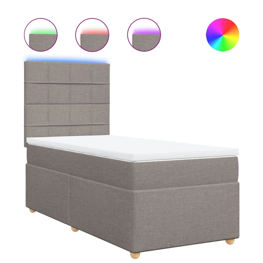 Sommier à lattes de lit avec matelas Taupe 80x200 cm Tissu - 2
