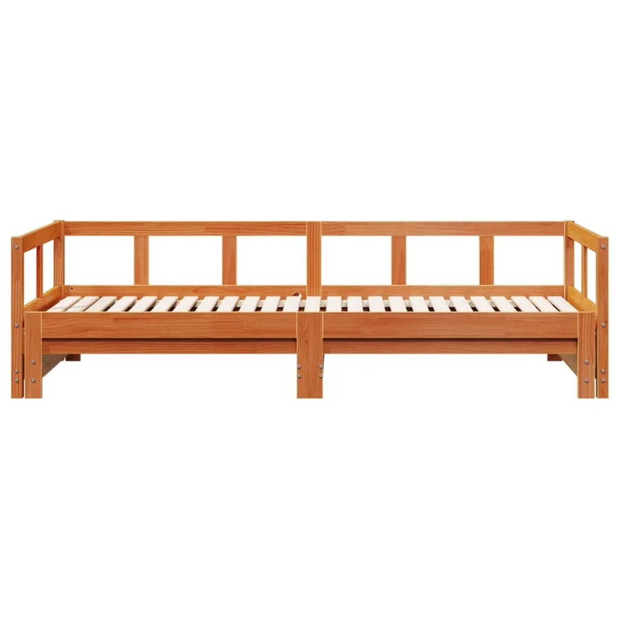 Lit de jour sans matelas cire marron 90x200 cm bois pin massif - 5