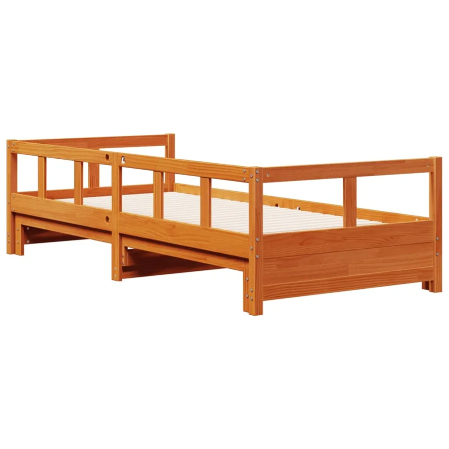 Lit de jour sans matelas cire marron 90x200 cm bois pin massif - 7