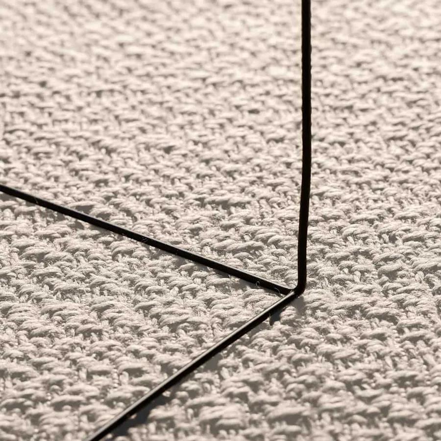 Tapis ZIZUR crème 120x120 cm aspect de jute intérieur extérieur - 4