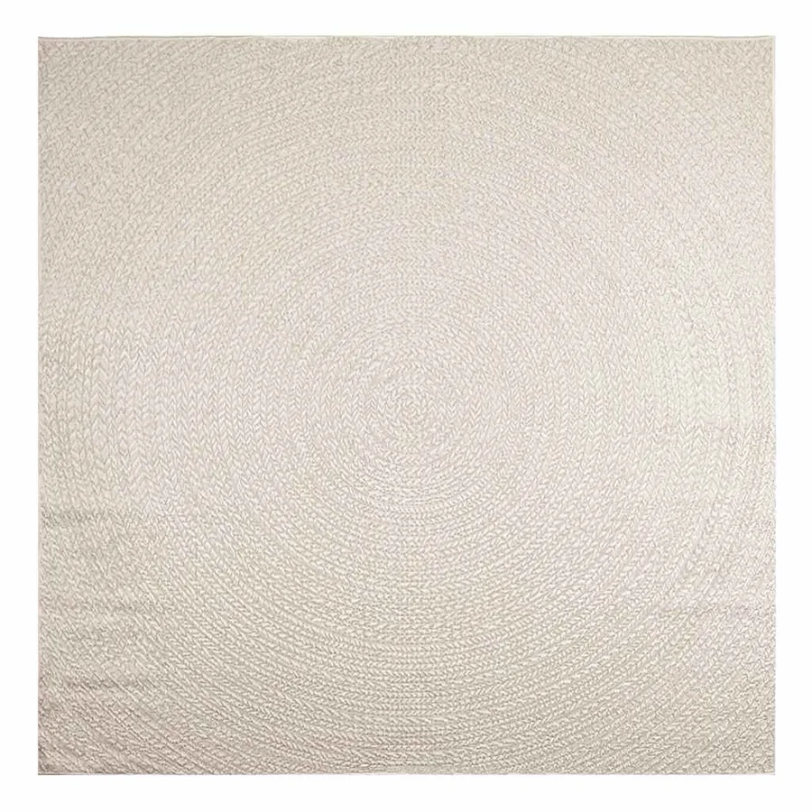 Tapis ZIZUR crème 240x240 cm aspect de jute intérieur extérieur - 3
